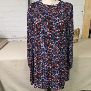 Floral Long Sleeve Short Flowy Dress Size Large Ophelia Roe